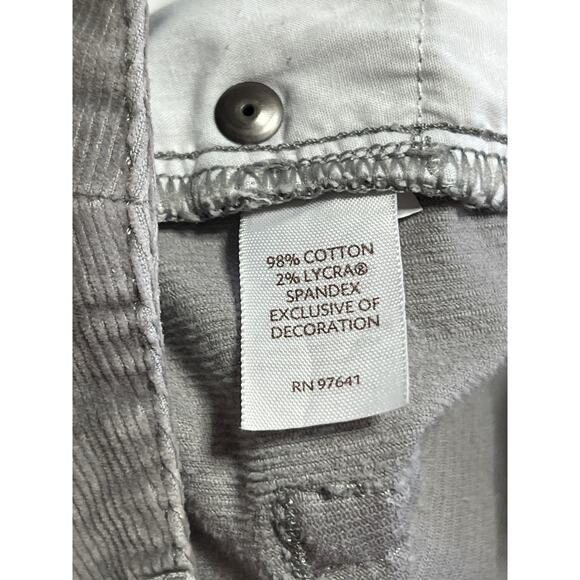 J. Jill Women's Corduroy Gray Slim Leg Pants Cotton Stretch Mid Rise Size 12 - Picture 6 of 14